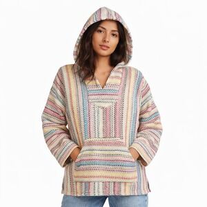 Baja‎ Joe Hoodie Pullover Baja Hoodie Multicolor Stripe XL